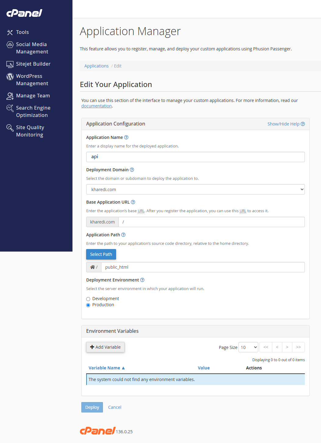 SigmaDocs General Settings page
